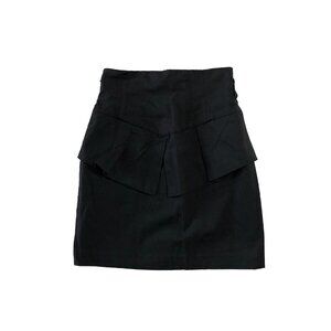 Bebe Skirt Womens Size 0 Black Peplum Mini Skirt
